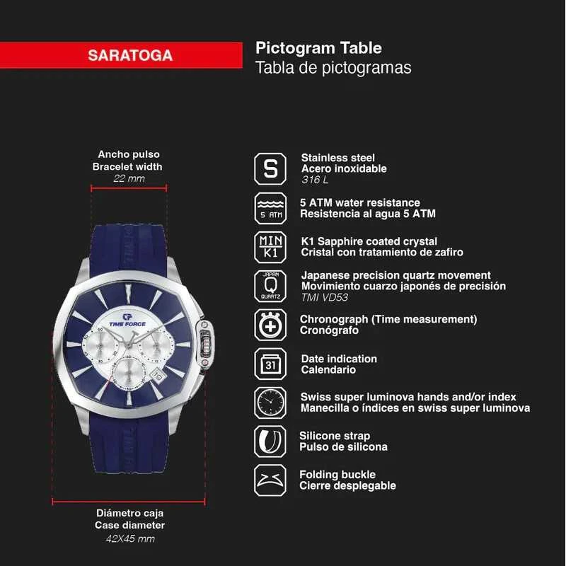 Laikrodis TIME FORCE Saratoga TF5029M-03