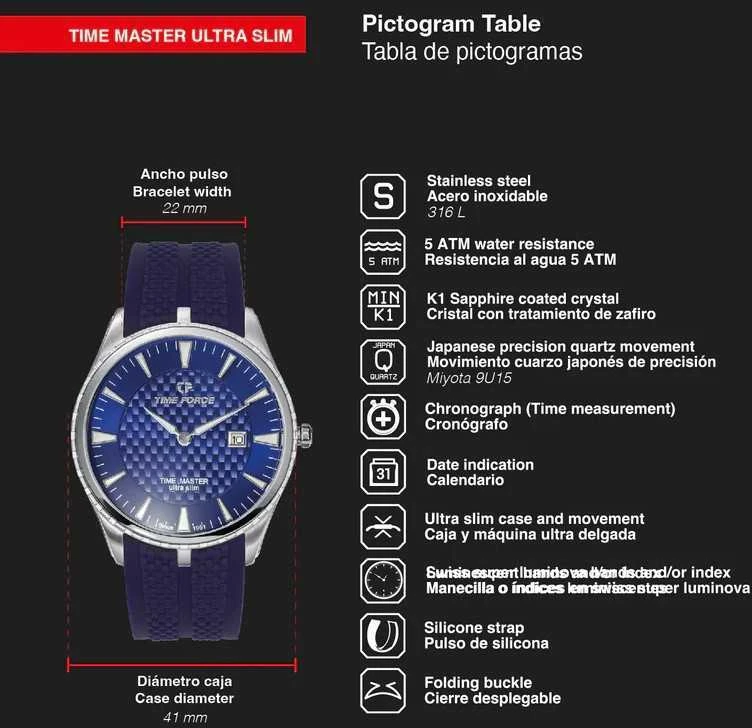 Laikrodis TIME FORCE Time Master Ultra Slim TF5041M-03
