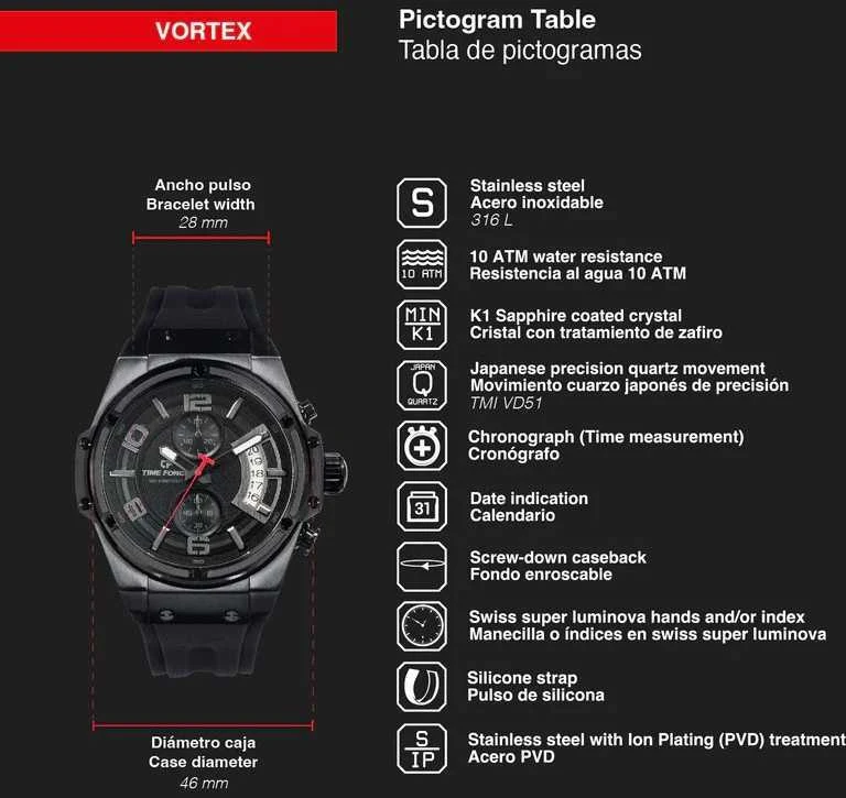 Laikrodis TIME FORCE Vortex TF5024MR-03