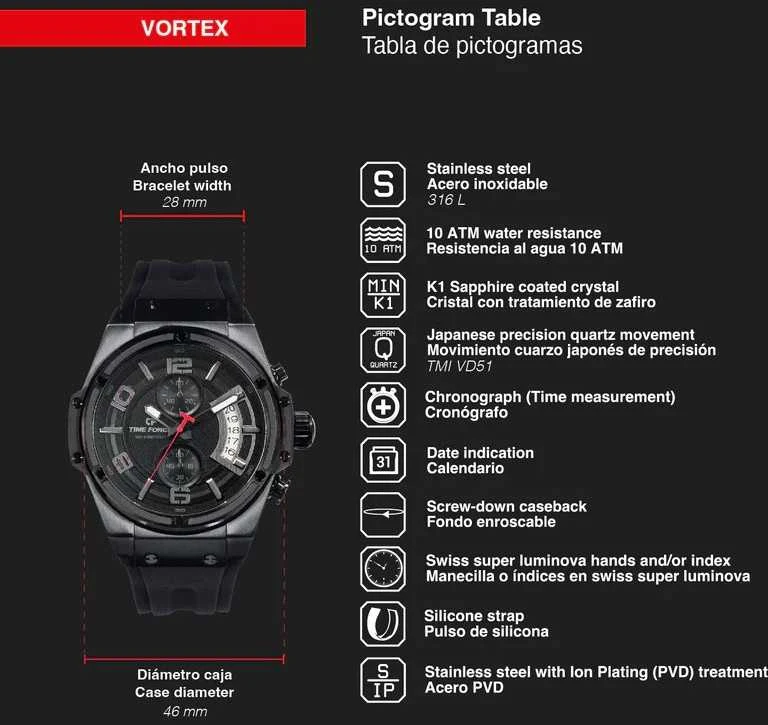 Laikrodis TIME FORCE Vortex TF5024MR-03