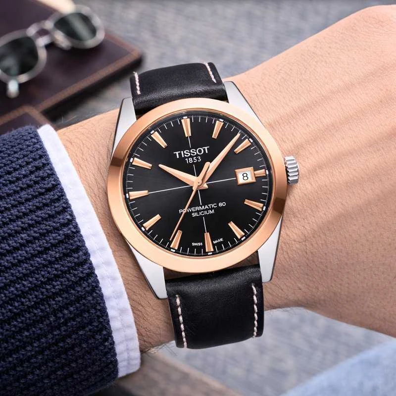 Laikrodis Tissot T-Gold Glendora Powermatic 80 Silicium 18K Gold T927.407.46.051.00