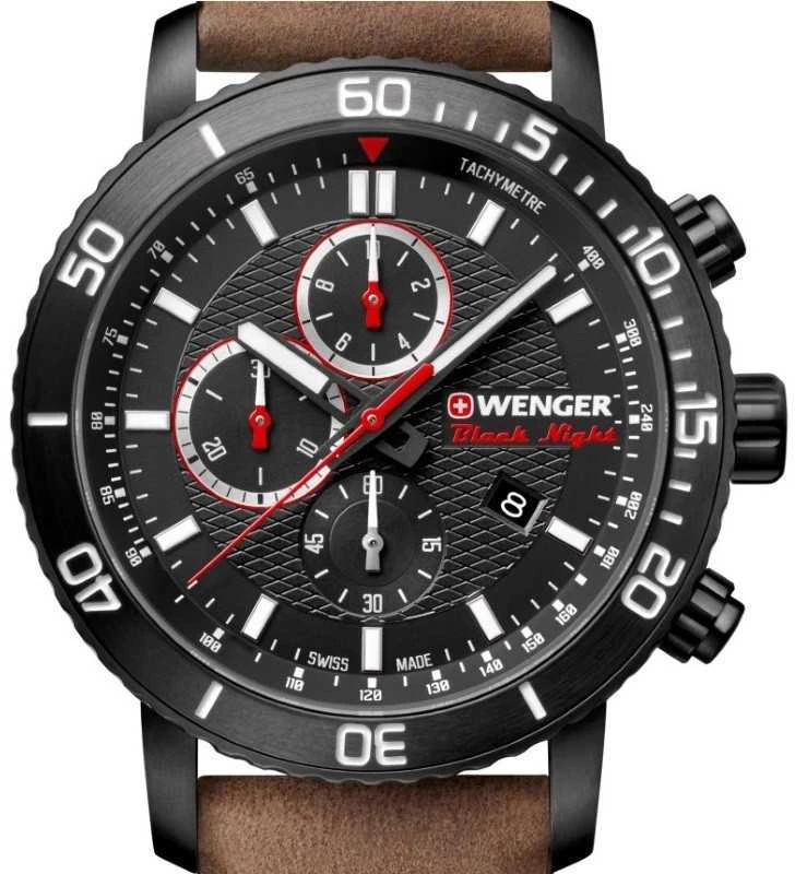 Laikrodis WENGER ROADSTER Juodas NIGHT CHRONO 01.1843.107