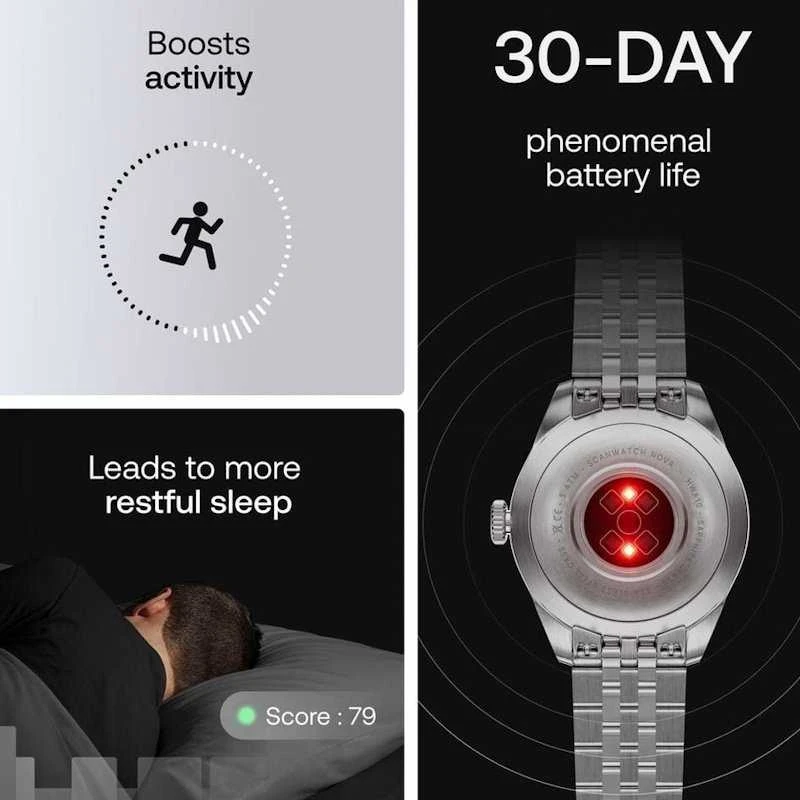 Išmanusis laikrodis Withings Scanwatch Nova Brilliant 39mm Titanium Sidabrinis