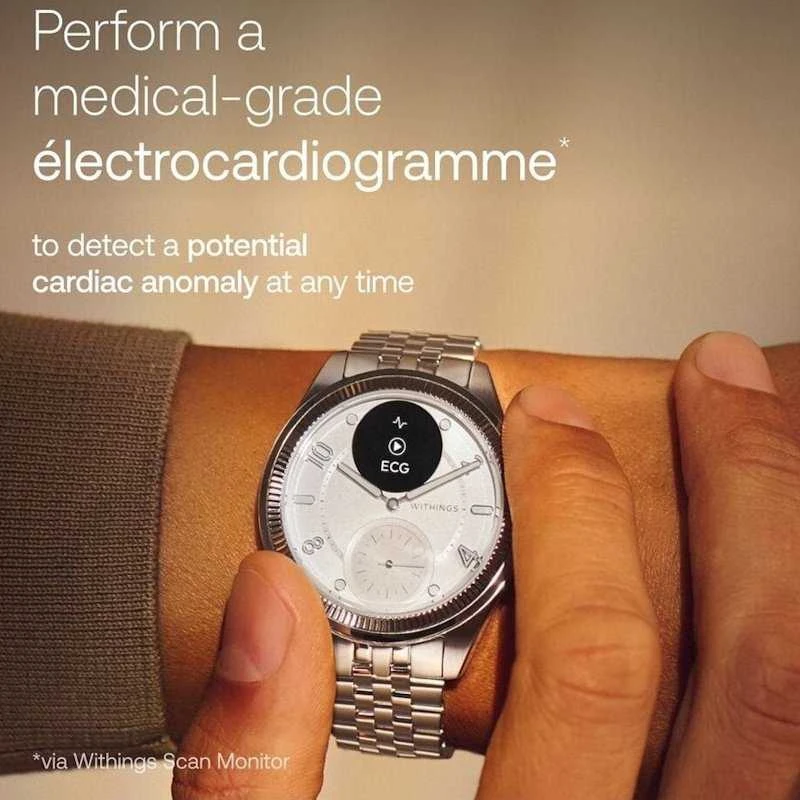 Išmanusis laikrodis Withings Scanwatch Nova Brilliant 39mm Titanium Sidabrinis