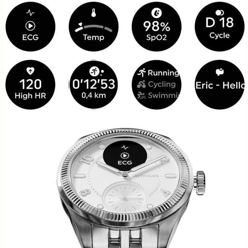 Išmanusis laikrodis Withings Scanwatch Nova Brilliant 39mm Titanium Sidabrinis