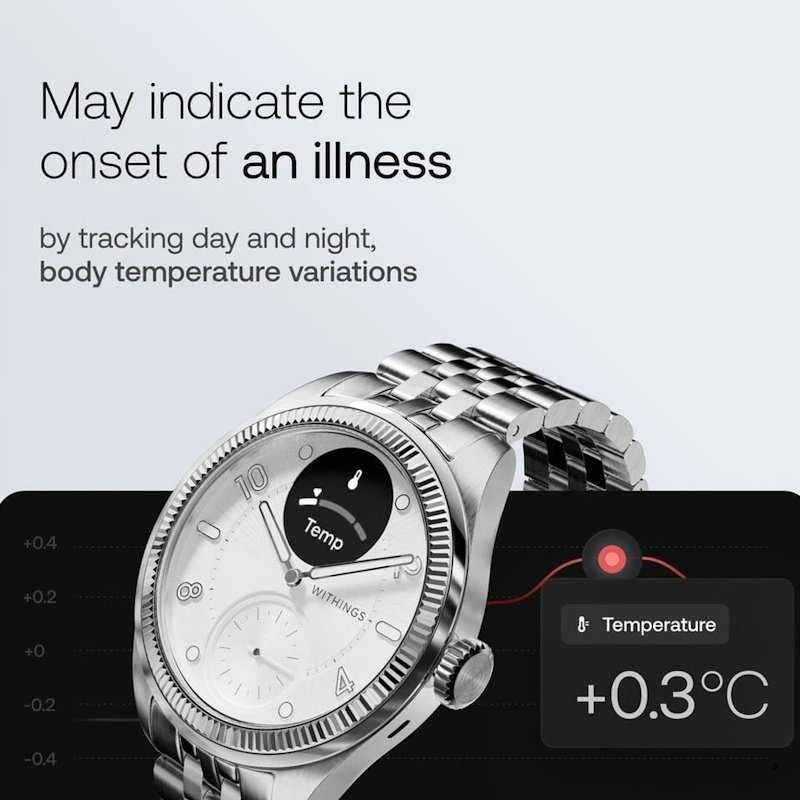 Išmanusis laikrodis Withings Scanwatch Nova Brilliant 39mm Titanium Sidabrinis