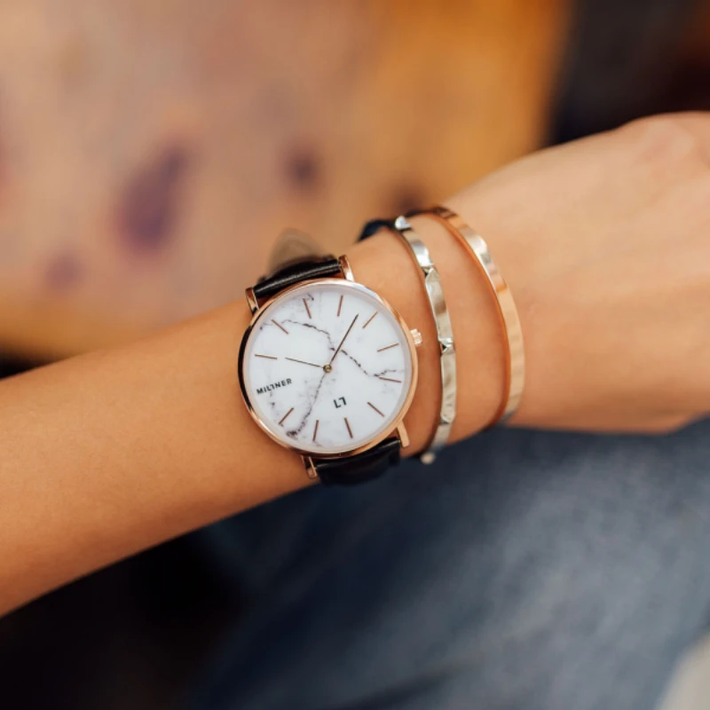 Laikrodis Millner Camden · Marble Baltas