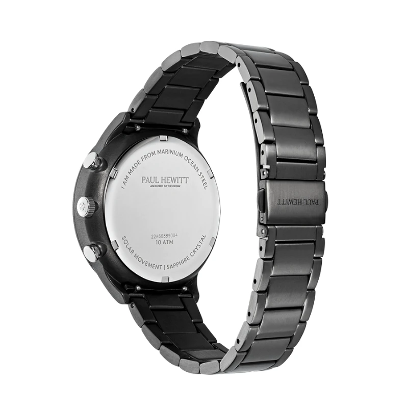 Laikrodis Paul Hewitt Solar Chrono Gun Metal Baltas PH-W-0298