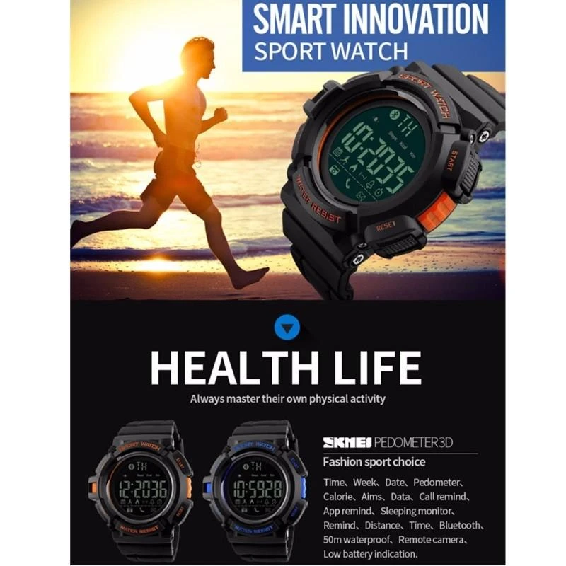 Laikrodis SKMEI DG1245 BL Oranžinis Bluetooth sąsaja