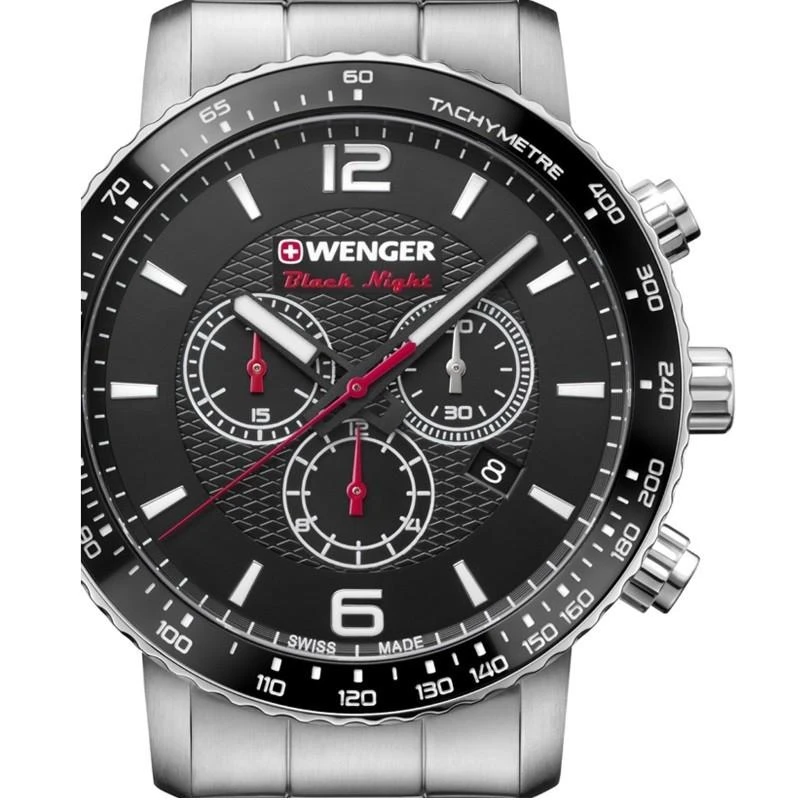 Laikrodis WENGER ROADSTER Juodas NIGHT CHRONO 01.1843.103