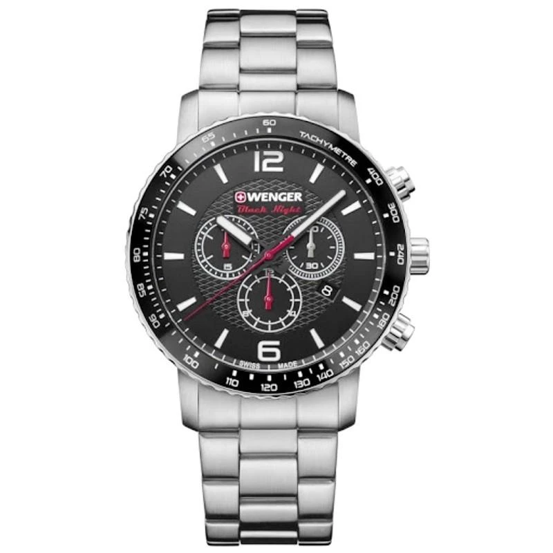 Laikrodis WENGER ROADSTER Juodas NIGHT CHRONO 01.1843.103