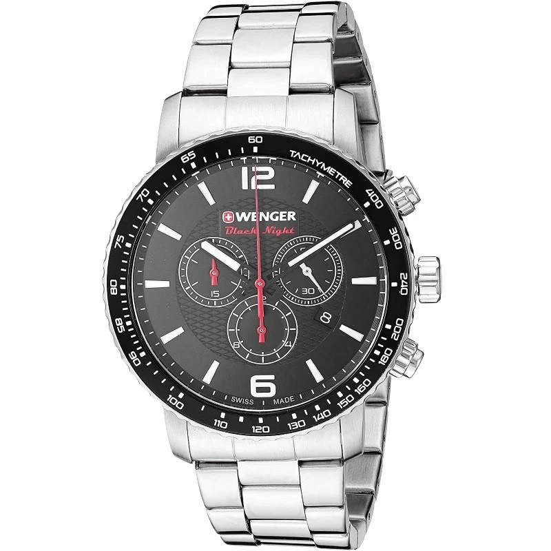 Laikrodis WENGER ROADSTER Juodas NIGHT CHRONO 01.1843.103