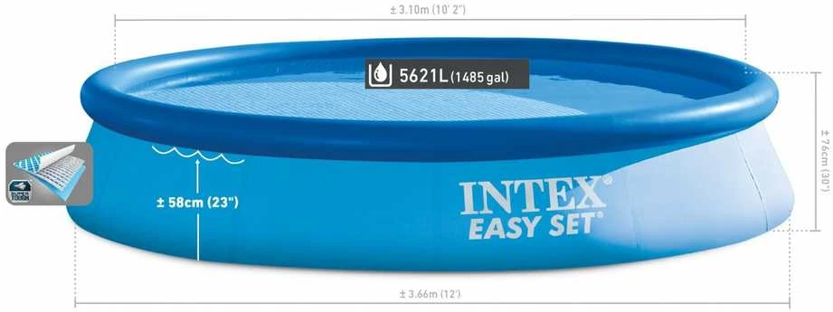 Baseinas Intex SUPER-TOUGH 3.66x0.76m su filtru