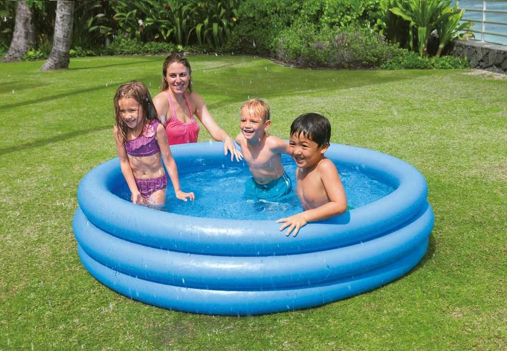 Baseinas pripučiamas INTEX Crystal Mėlyna Pool 168x38cm