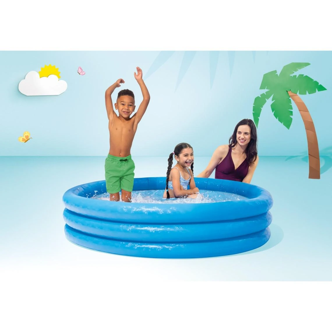 Baseinas pripučiamas INTEX Crystal Mėlyna Pool 147x33cm