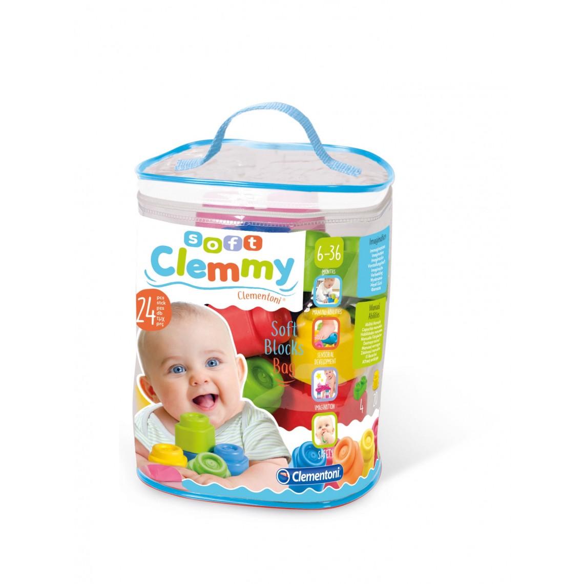 Clementoni CLEMMY kaladėlės Soft Bag 24 vnt,14889