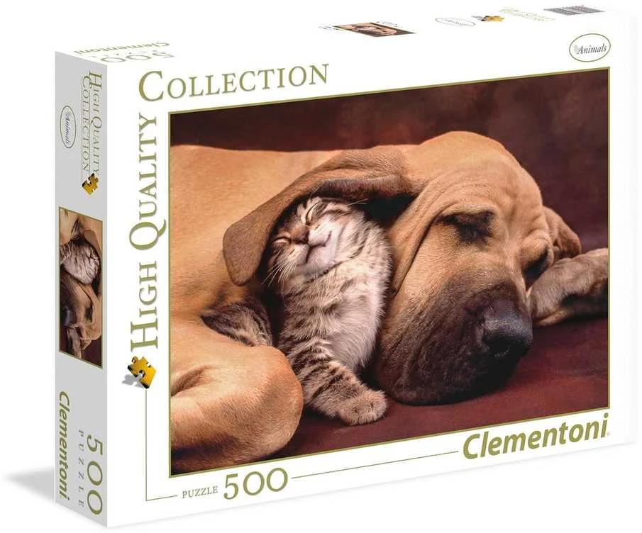 Clementoni Dėlionė 500 vnt. - Šuniukas ir kačiukas