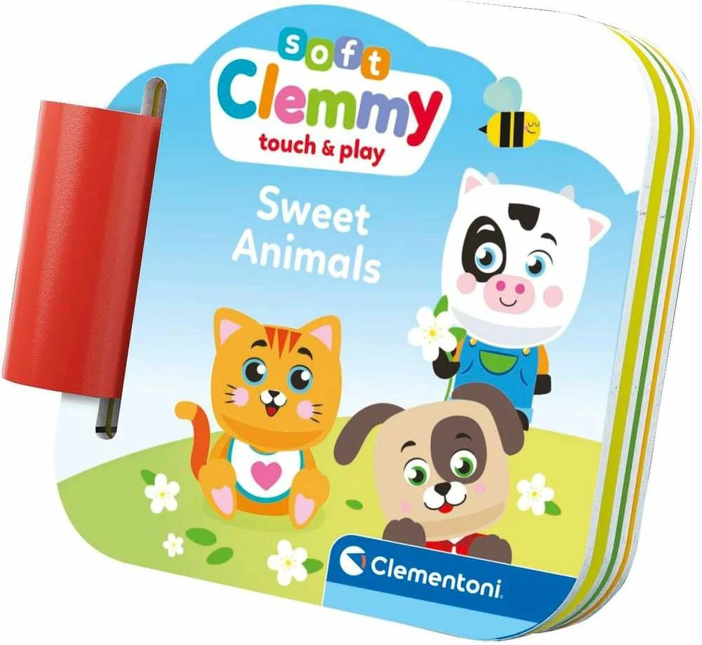Clementoni kaladėlės Soft Clemmy su knygute "Sweet Animals"