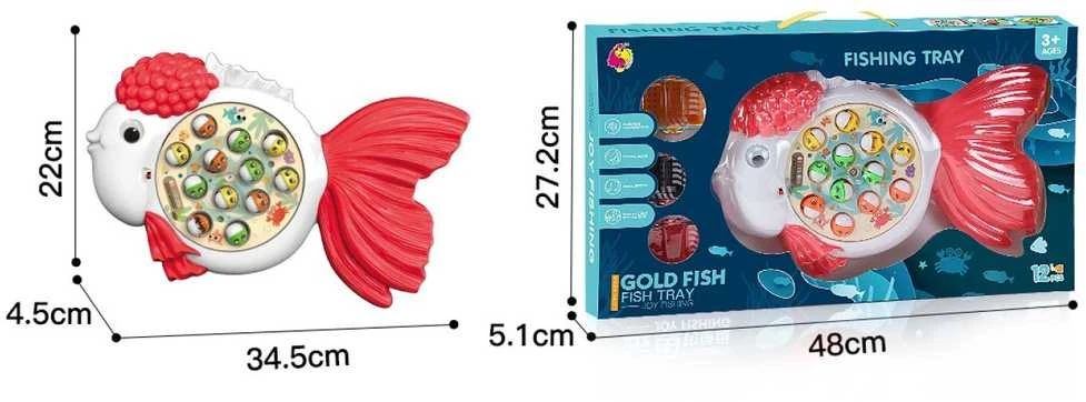 Dėlionė Magnetinė žvejyba „Gold Fish“ su muzika (12 vnt.)