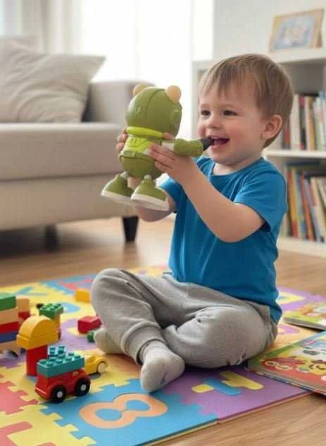 Muzikinis šokantis robotas su šviesos efektais, 20 cm