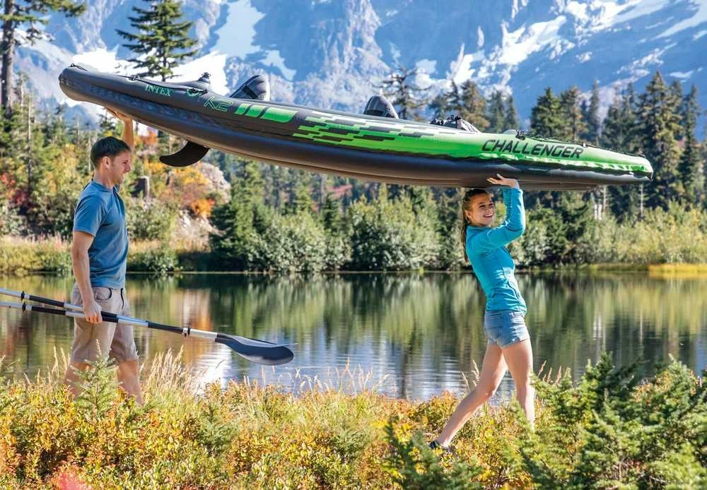 Pripučiama Baidarė (dvivietė) INTEX Challenger K2, Kayak 351x76x38cm