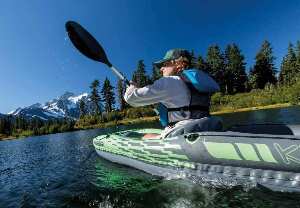 Oars Intex Challenger K1 Kayak, Žalias