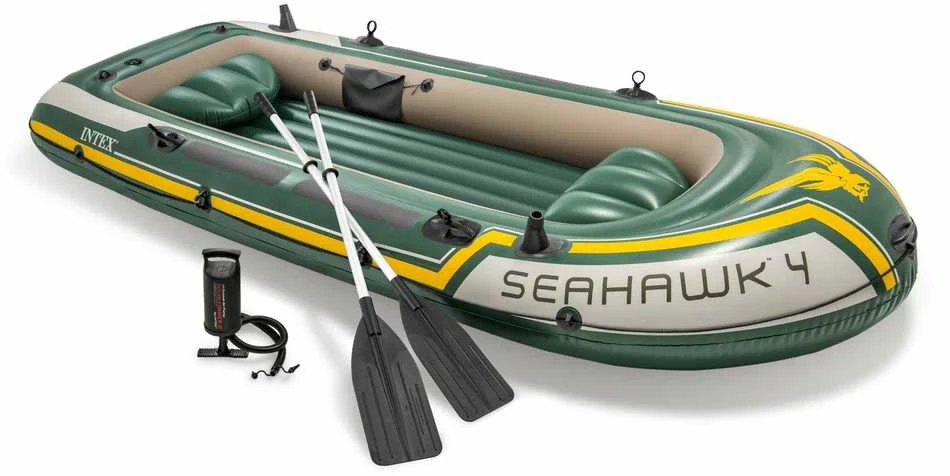 Pripučiama keturvietė valtis Intex Seahawk 4 Set,  pilnas komplektas