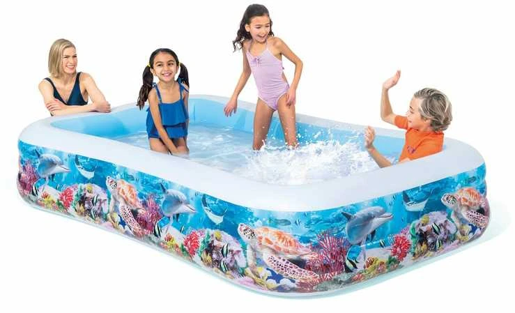Intex Swim Center Baseinas šeimai, 305x183x56cm, su jūros gyvūnais