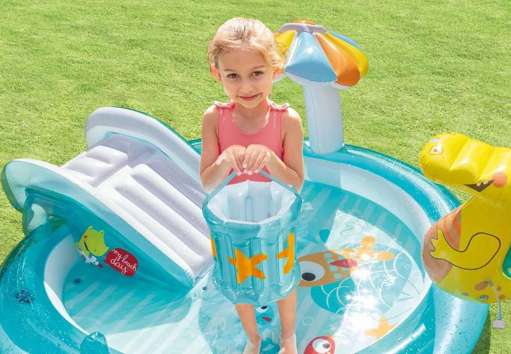 Pripučiamas baseinas (žaidimų aikštelė) INTEX Gator Play Center (2.01m x 1.70m x 0.84m)