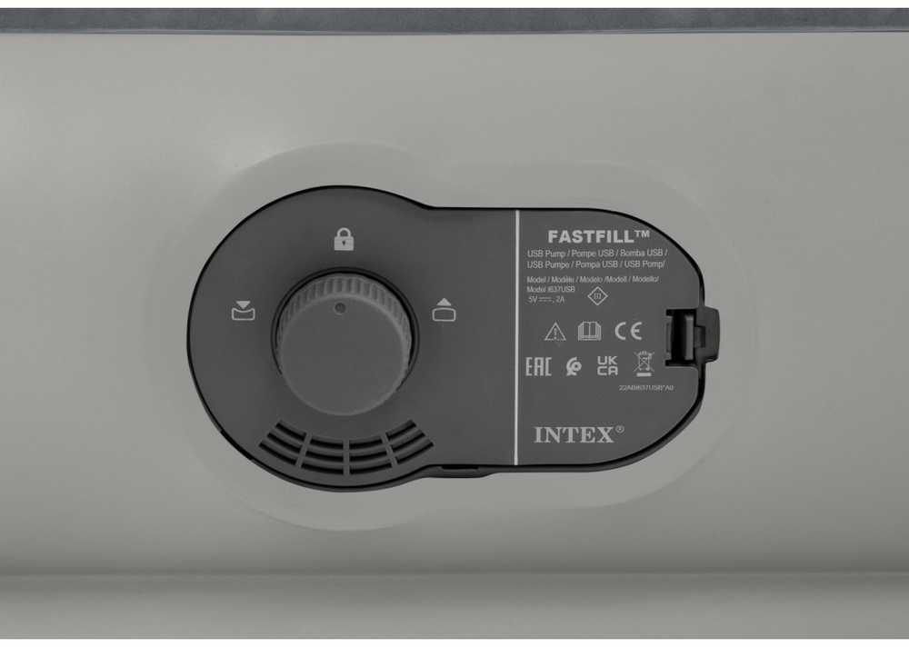Pripučiamas čiužinys INTEX Queen Dura-Beam, Prestige Downy Airbed su USB pompa, 152x203x30cm