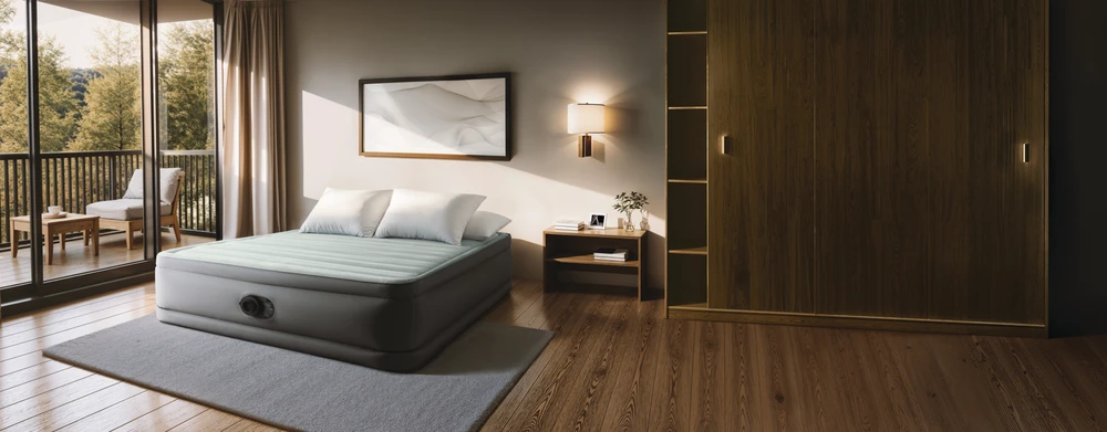 INTEX pripučiamas čiužinys 203x152x46 cm su integruota elektrine pompa 64906ND