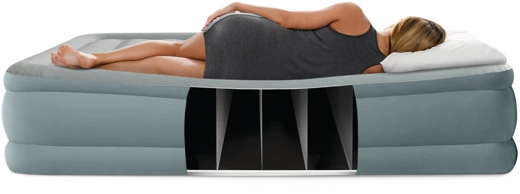 INTEX 64824ND pripučiamas čiužinys 203x152x46 cm su integruota elektrine pompa