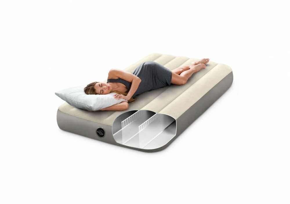 Pripučiamas čiužinys INTEX DURA-BEAM Deluxe Single-high (Twin) 99X191X25cm 64101
