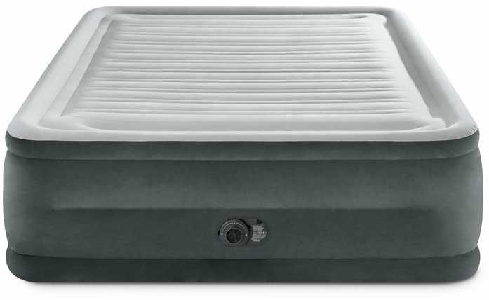 Pripučiamas čiužinys INTEX Queen Comfort-Plush High-Rise su integruota elektrine pompa, 152×203×56 cm
