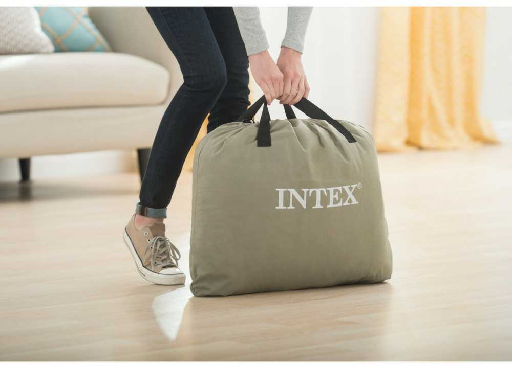 Pripučiamas čiužinys-lova INTEX Queen Comfort-Plush, Airbed W/Fiber-Tech RP su pompa,152x203x52cm