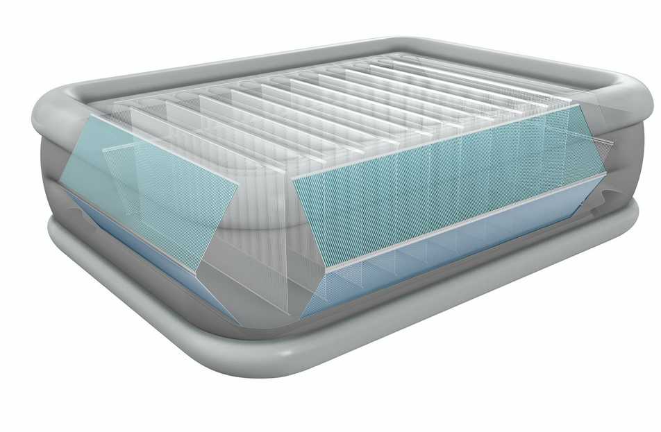Pripučiamas čiužinys INTEX Queen Comfort-Plush High-Rise su integruota elektrine pompa, 152×203×56 cm