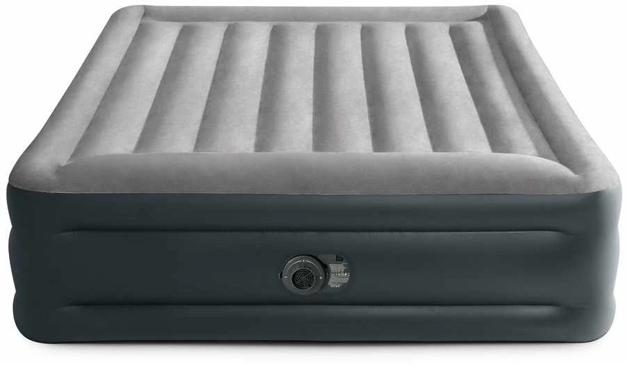 Pripučiamas čiužinys-lova INTEX Queen Deluxe Pillow Rest su integruota pompa 152x203x42 cm
