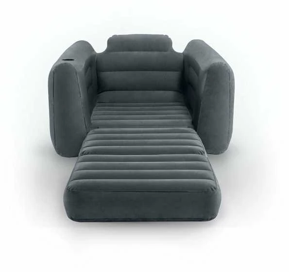 Intex Išskleidžiama sofa, tamsiai pilkos spalvos, 117x224x66cm