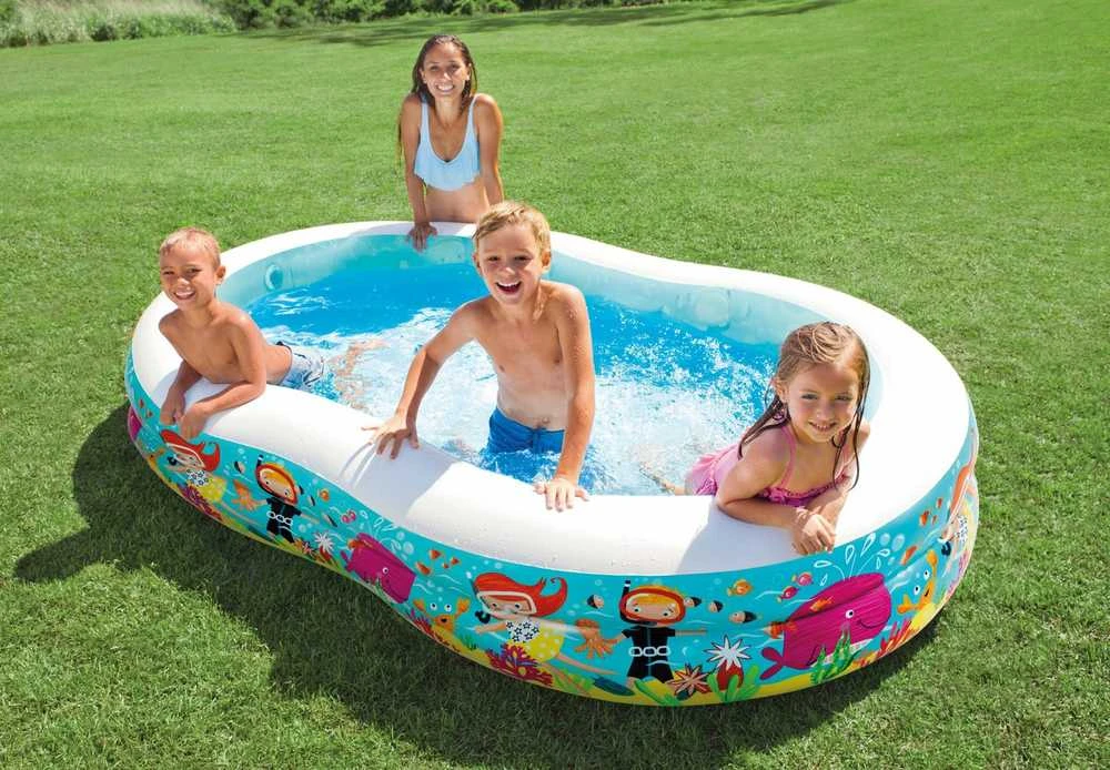 Intex Laguna baseino ovalas, Baltas/Mėlyna, Amžius 3+, 255 x 160 x 46 cm