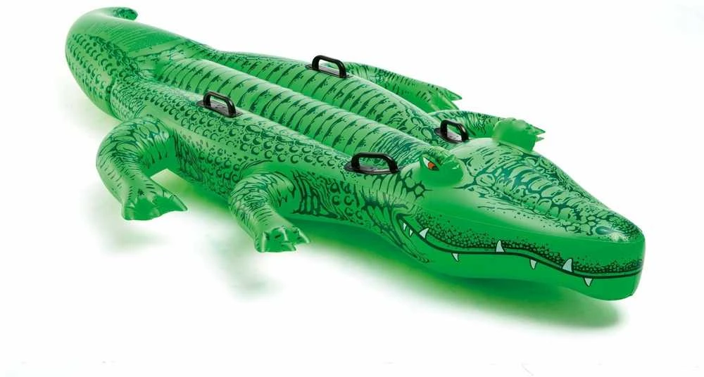 Intex Giant Gator Ride-On pripučiamas vežimėlis, 203x114 cm