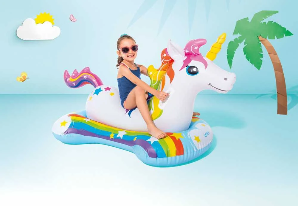 Intex Unicorn Ride-on Pripučiamas plaustas, 163x86cm