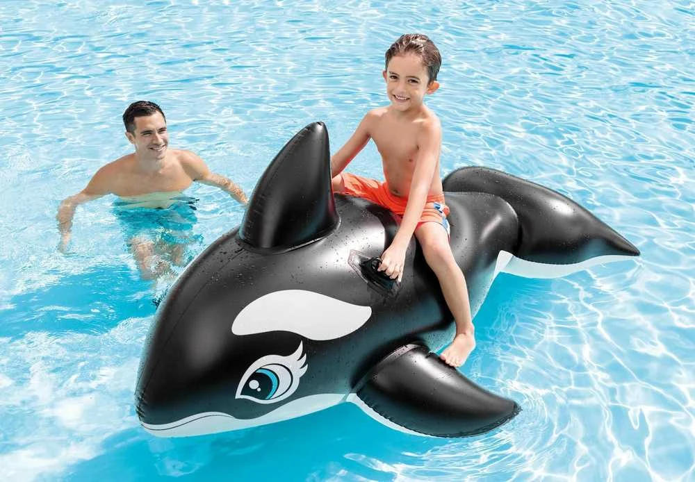 Intex Lil' Whale Ride On Swimming Board Juodas/Baltas