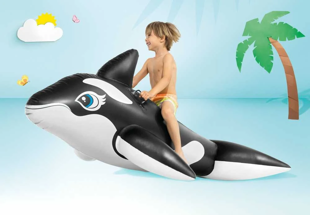 Intex Lil' Whale Ride On Swimming Board Juodas/Baltas