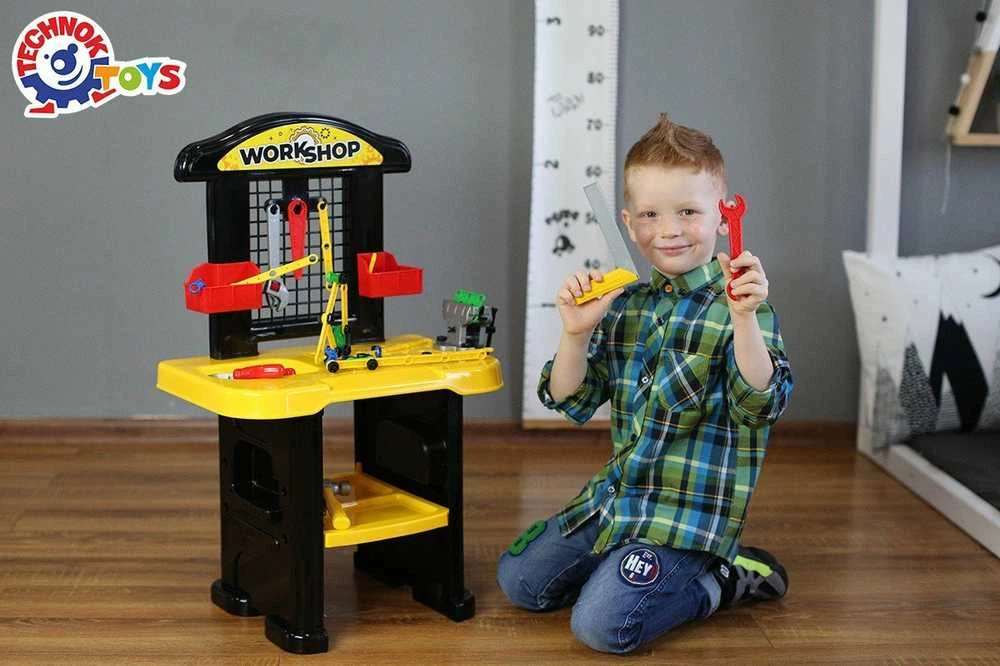 Technok žaislinis darbo stalas su įrankiais