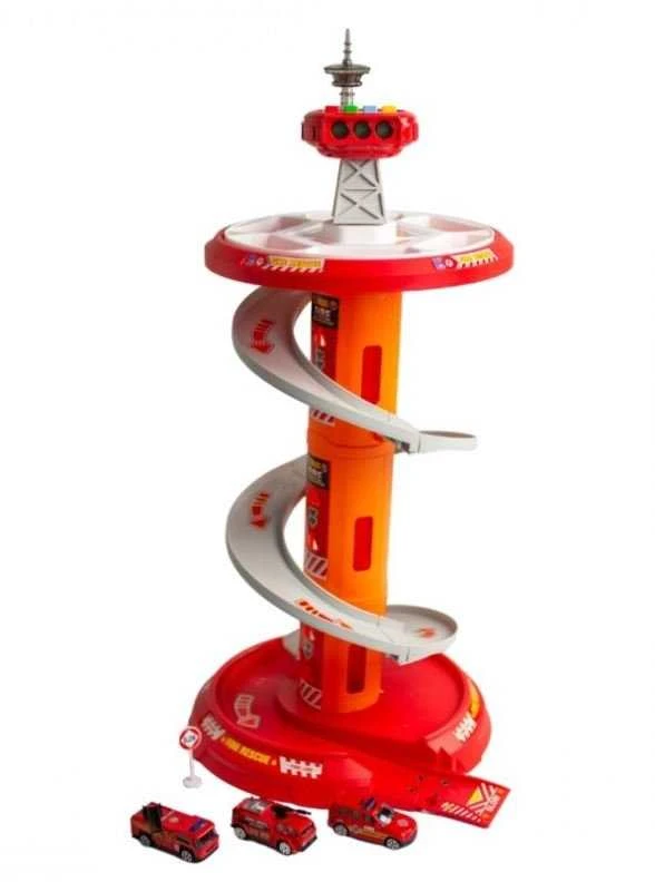 Žaislinis garažas „Fire Rescue Tower“ su mašinėlėmis