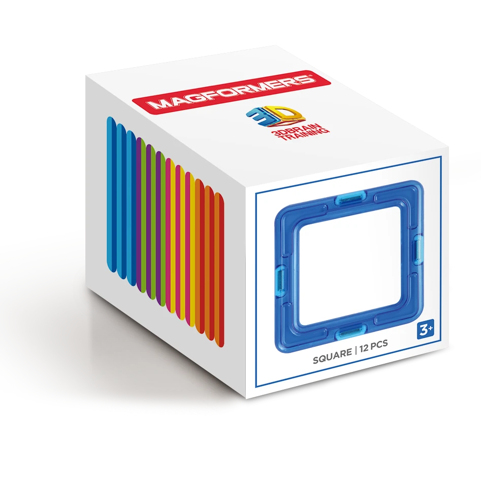 Magformers Square 12PC Set rinkinys aprašymas - Prekės nuotrauka