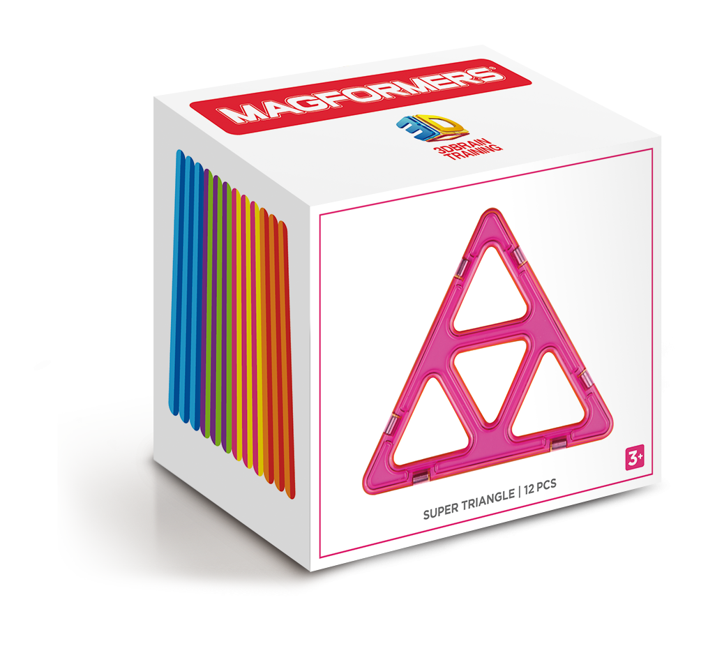Magformers Super Triangle 12PC Set rinkinys aprašymas - Prekės nuotrauka
