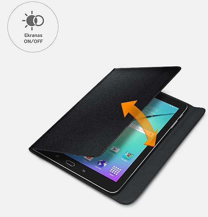 Samsung EF-BT560BBE Diary Case PU juodas aprašymas - Prekės nuotrauka