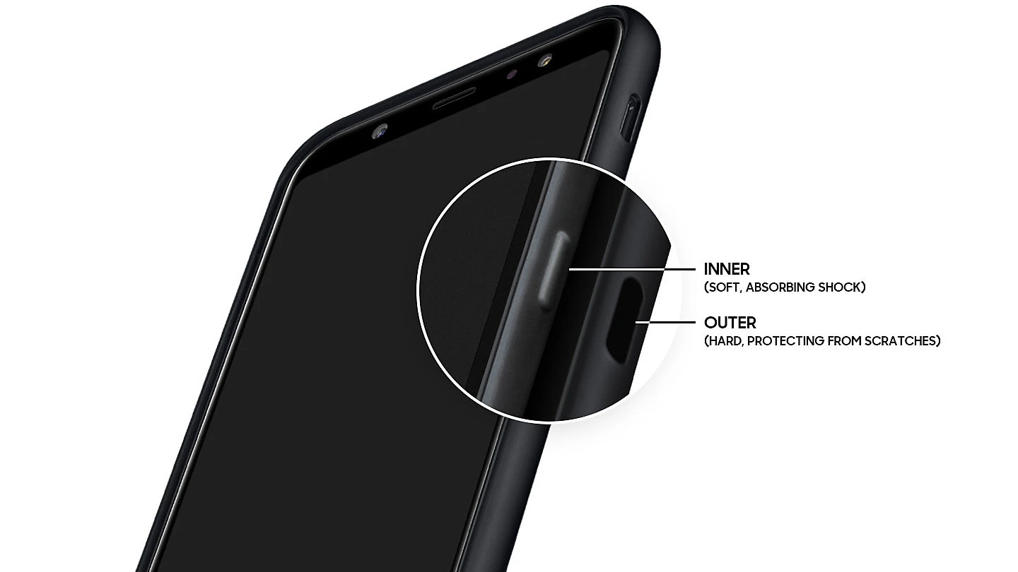 Samsung Galaxy A6+ (2018) dėklas Dual Layer (Auksinis) PA605CFE  aprašymas - Prekės nuotrauka