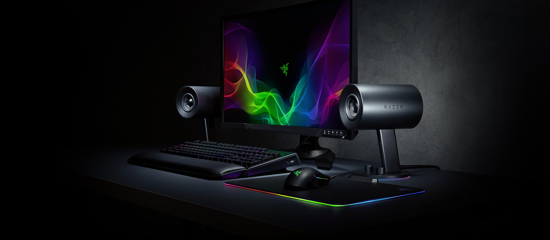 Kolonėlės Razer Nommo Chroma (Juodos) su apšvietimu aprašymas - Prekės nuotrauka